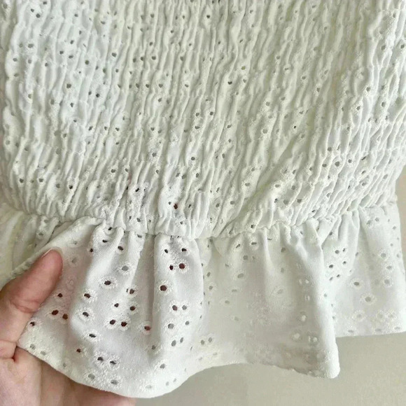 Urban Romantics Eyelet Lace Peplum Crop Top, Size Medium - Picture 15 of 16